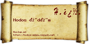 Hodos Ádám névjegykártya